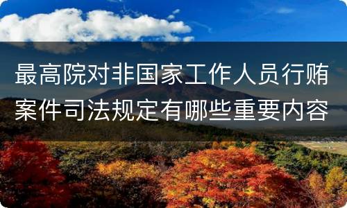 最高院对非国家工作人员行贿案件司法规定有哪些重要内容