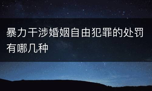 暴力干涉婚姻自由犯罪的处罚有哪几种