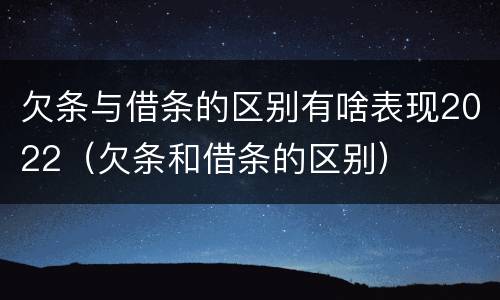 欠条与借条的区别有啥表现2022（欠条和借条的区别）