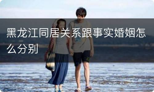 黑龙江同居关系跟事实婚姻怎么分别