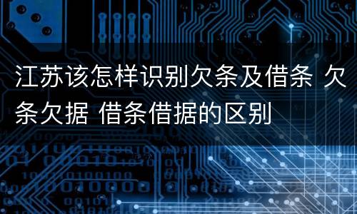 江苏该怎样识别欠条及借条 欠条欠据 借条借据的区别