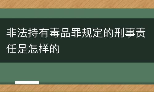 非法持有毒品罪规定的刑事责任是怎样的