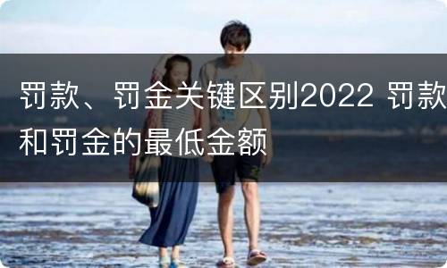 罚款、罚金关键区别2022 罚款和罚金的最低金额