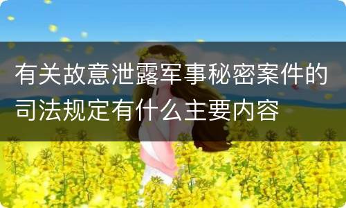 有关故意泄露军事秘密案件的司法规定有什么主要内容