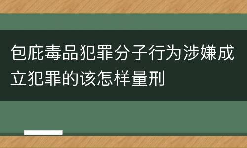 包庇毒品犯罪分子行为涉嫌成立犯罪的该怎样量刑