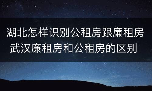 湖北怎样识别公租房跟廉租房 武汉廉租房和公租房的区别