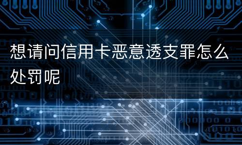 想请问信用卡恶意透支罪怎么处罚呢