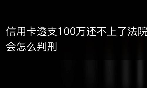 信用卡透支100万还不上了法院会怎么判刑