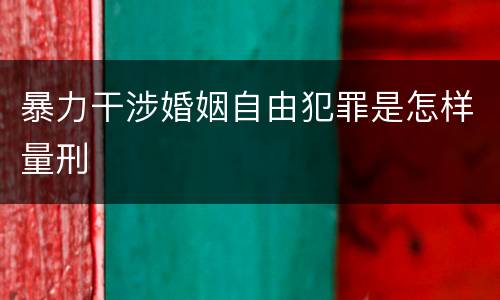 暴力干涉婚姻自由犯罪是怎样量刑