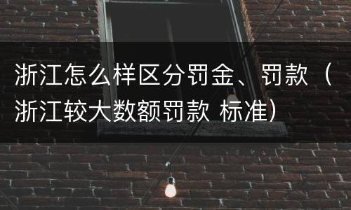 浙江怎么样区分罚金、罚款（浙江较大数额罚款 标准）