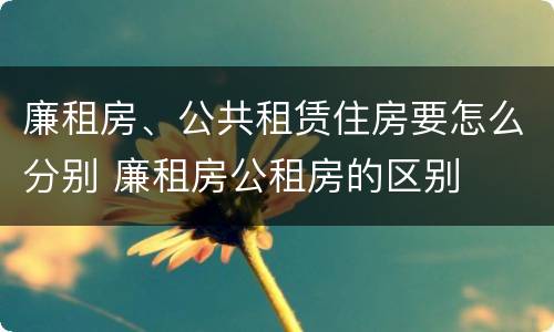 廉租房、公共租赁住房要怎么分别 廉租房公租房的区别