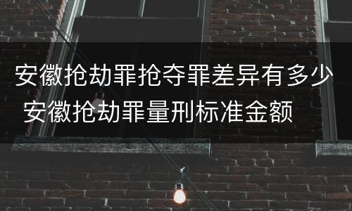 安徽抢劫罪抢夺罪差异有多少 安徽抢劫罪量刑标准金额