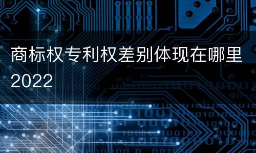 商标权专利权差别体现在哪里2022