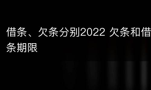 借条、欠条分别2022 欠条和借条期限