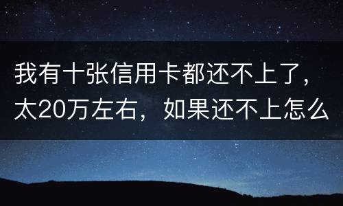 我有十张信用卡都还不上了，太20万左右，如果还不上怎么办，会不坐牢