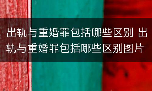 出轨与重婚罪包括哪些区别 出轨与重婚罪包括哪些区别图片