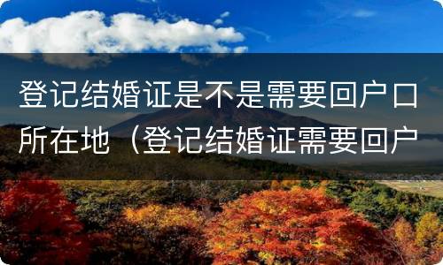 登记结婚证是不是需要回户口所在地（登记结婚证需要回户口所在地吗）