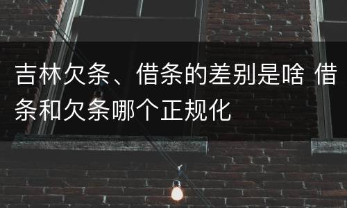 吉林欠条、借条的差别是啥 借条和欠条哪个正规化