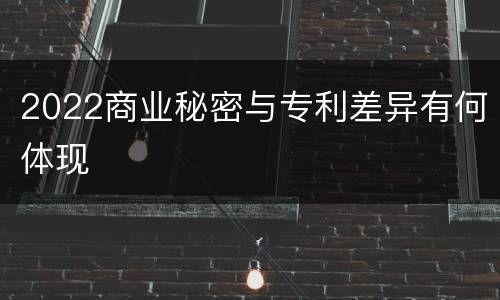 2022商业秘密与专利差异有何体现