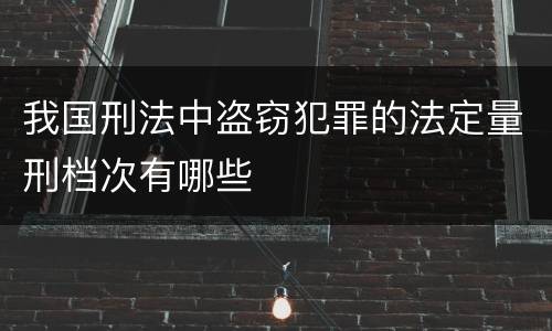 我国刑法中盗窃犯罪的法定量刑档次有哪些