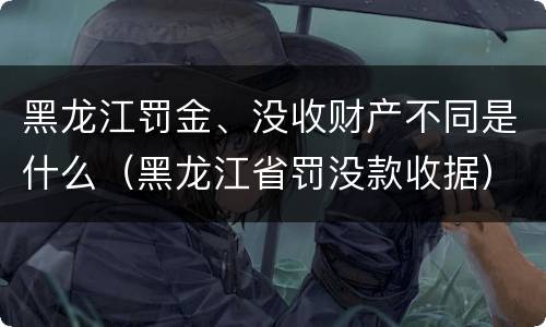 黑龙江罚金、没收财产不同是什么（黑龙江省罚没款收据）