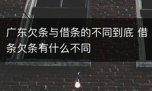 广东欠条与借条的不同到底 借条欠条有什么不同