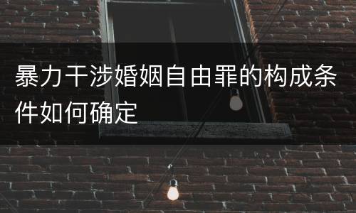 暴力干涉婚姻自由罪的构成条件如何确定