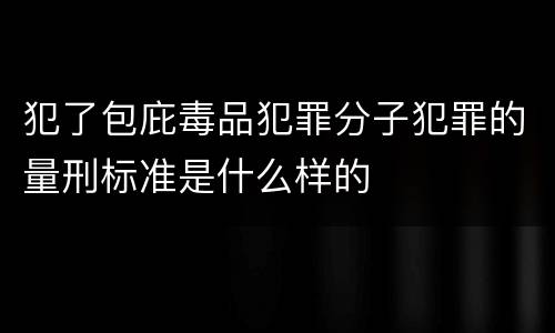 犯了包庇毒品犯罪分子犯罪的量刑标准是什么样的