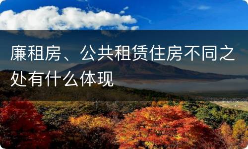 廉租房、公共租赁住房不同之处有什么体现