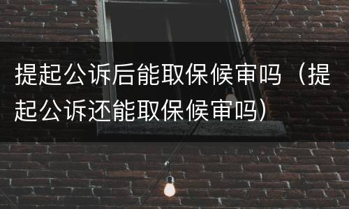 提起公诉后能取保候审吗（提起公诉还能取保候审吗）