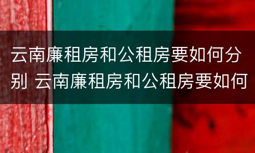 云南廉租房和公租房要如何分别 云南廉租房和公租房要如何分别入住