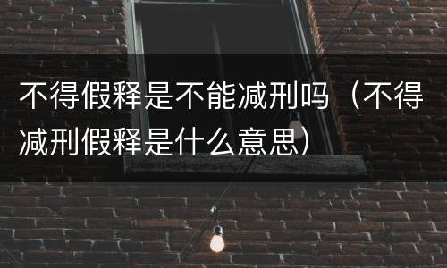 不得假释是不能减刑吗（不得减刑假释是什么意思）