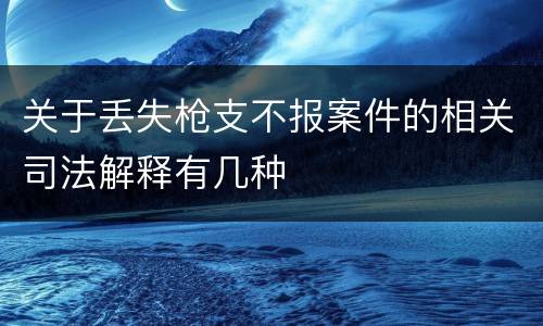 关于丢失枪支不报案件的相关司法解释有几种