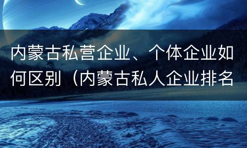 内蒙古私营企业、个体企业如何区别（内蒙古私人企业排名）