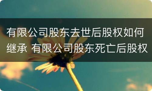 有限公司股东去世后股权如何继承 有限公司股东死亡后股权处理