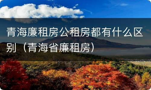 青海廉租房公租房都有什么区别（青海省廉租房）