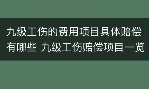 九级工伤的费用项目具体赔偿有哪些 九级工伤赔偿项目一览表