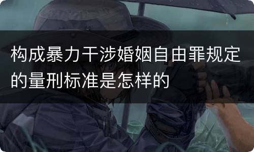 构成暴力干涉婚姻自由罪规定的量刑标准是怎样的