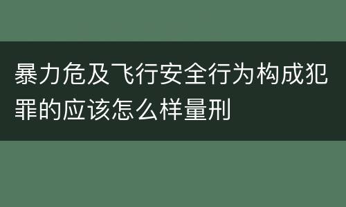 暴力危及飞行安全行为构成犯罪的应该怎么样量刑