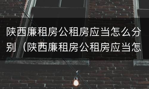 陕西廉租房公租房应当怎么分别（陕西廉租房公租房应当怎么分别申请入住）