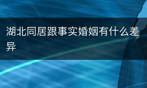 湖北同居跟事实婚姻有什么差异