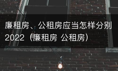 廉租房、公租房应当怎样分别2022（廉租房 公租房）