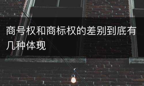 商号权和商标权的差别到底有几种体现