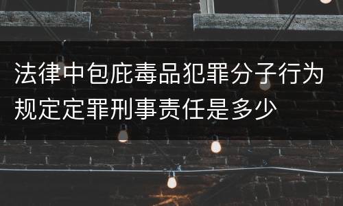 法律中包庇毒品犯罪分子行为规定定罪刑事责任是多少