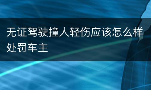 无证驾驶撞人轻伤应该怎么样处罚车主