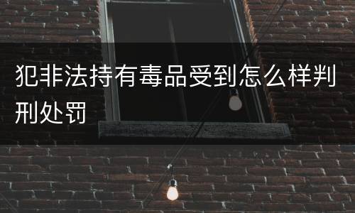 犯非法持有毒品受到怎么样判刑处罚