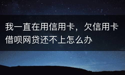 我一直在用信用卡，欠信用卡借呗网贷还不上怎么办