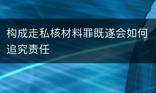 构成走私核材料罪既遂会如何追究责任