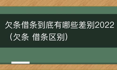 欠条借条到底有哪些差别2022（欠条 借条区别）