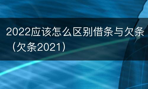 2022应该怎么区别借条与欠条（欠条2021）